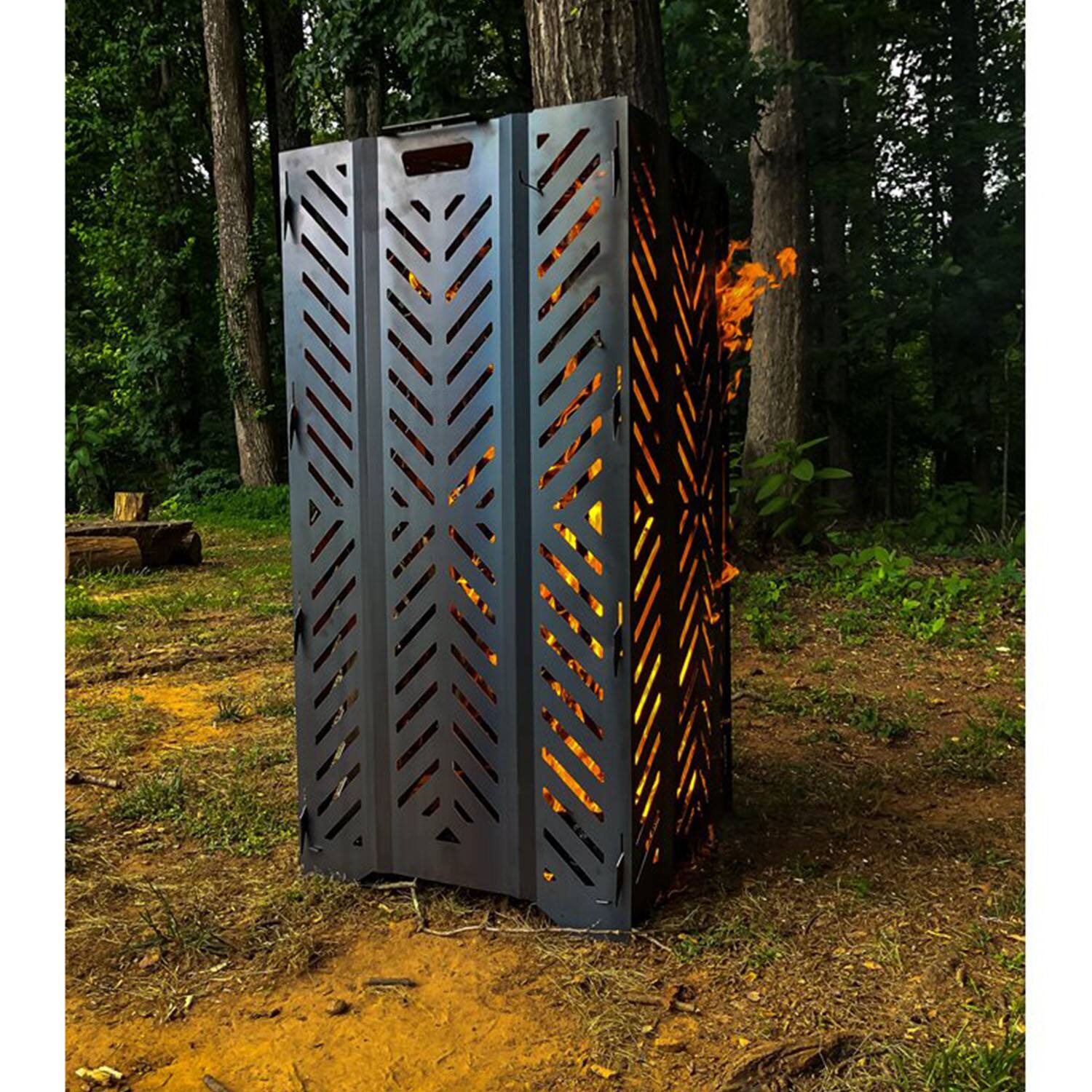 Bidone Inceneritore Da Giardino In Acciaio Inossidabile, 26x26x29cm, Con Gancio E Rivestimento Refrattario, Per Foglie E Rifiuti Di Potatura
