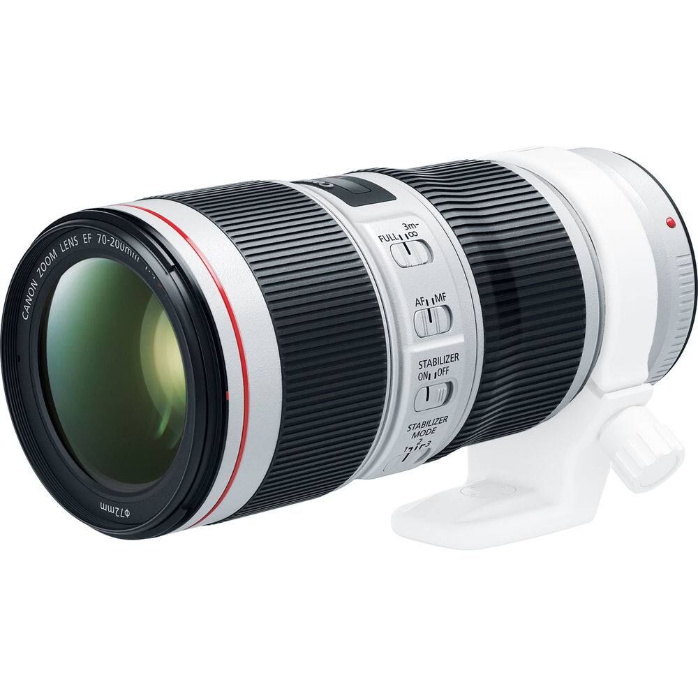 EF LENS 70-200mm ZOOM CANON 3m- FULL 1:2.8 AFI MF STABILIZER ON/OFF STABILIZER MODE