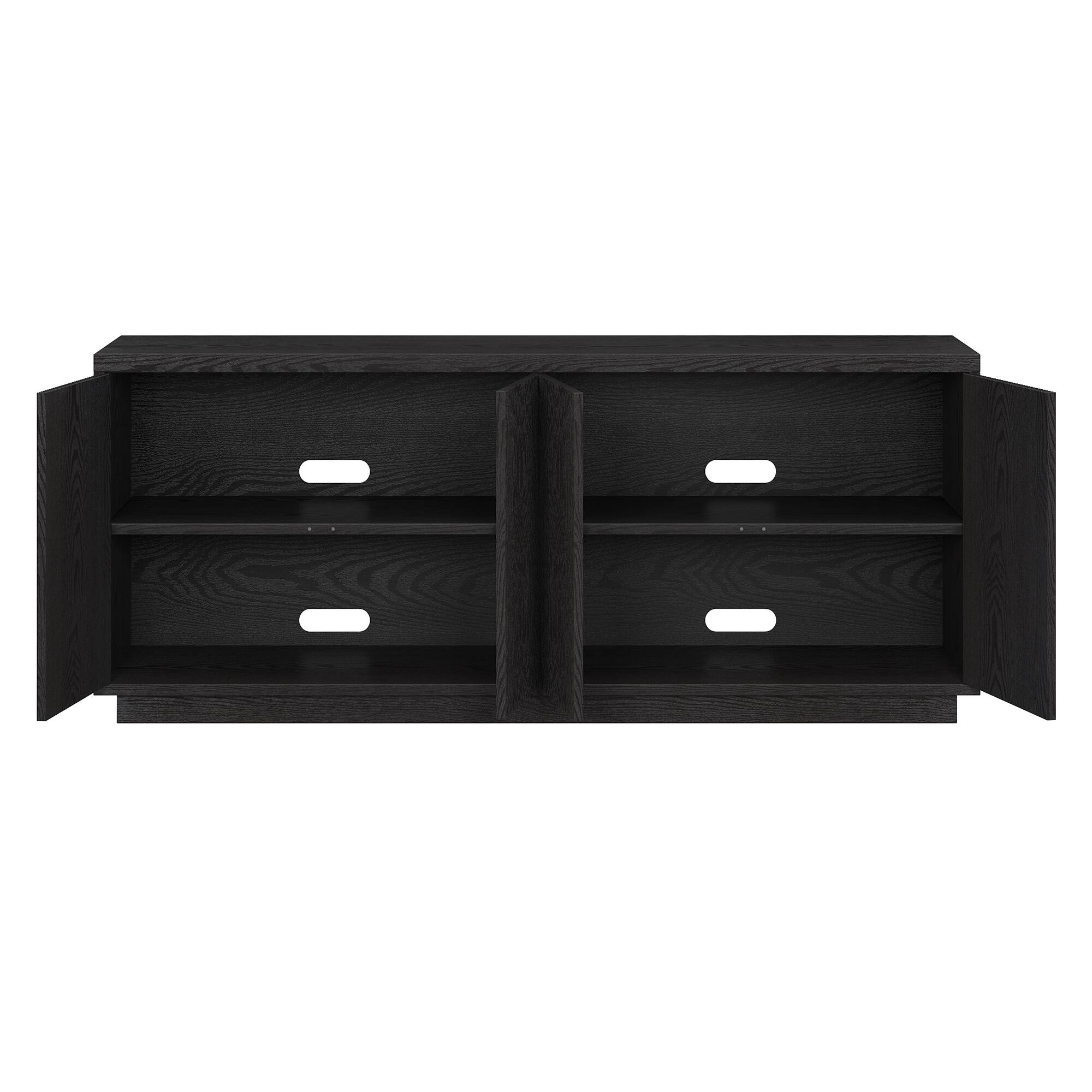Alt View 16. Hudson&Canal - Hanson TV Stand Fits Most TVs up to 65 inches - Black Grain.