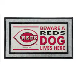 Jardine - Cincinnati Reds 18" x 30" Indoor/Outdoor Team Dog Lives Here - Multicolor