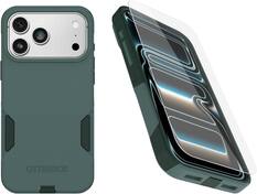 Front. OtterBox - OtterBox iPhone 18 Pro Max & iPhone 17 Pro Max, Bundle Commuter Series MagSafe Case & Screen Protector, Built-in magnets - Sagebrush (Green).