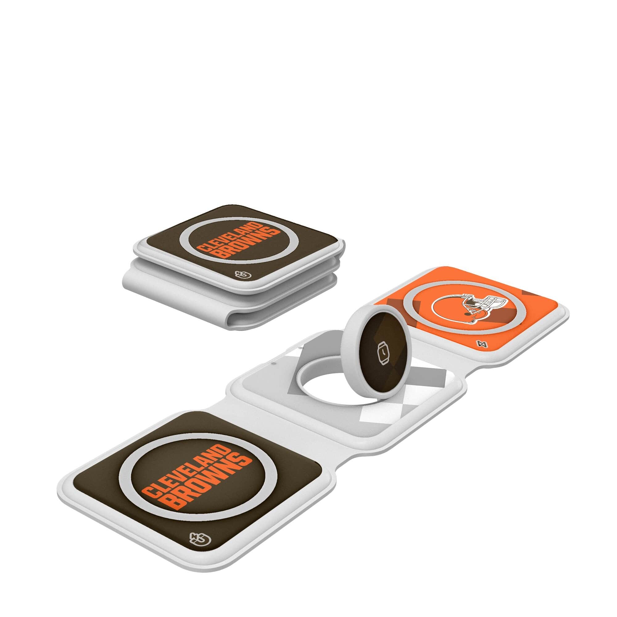 Keyscaper - Cleveland Browns 3-in-1 Foldable Charger - White