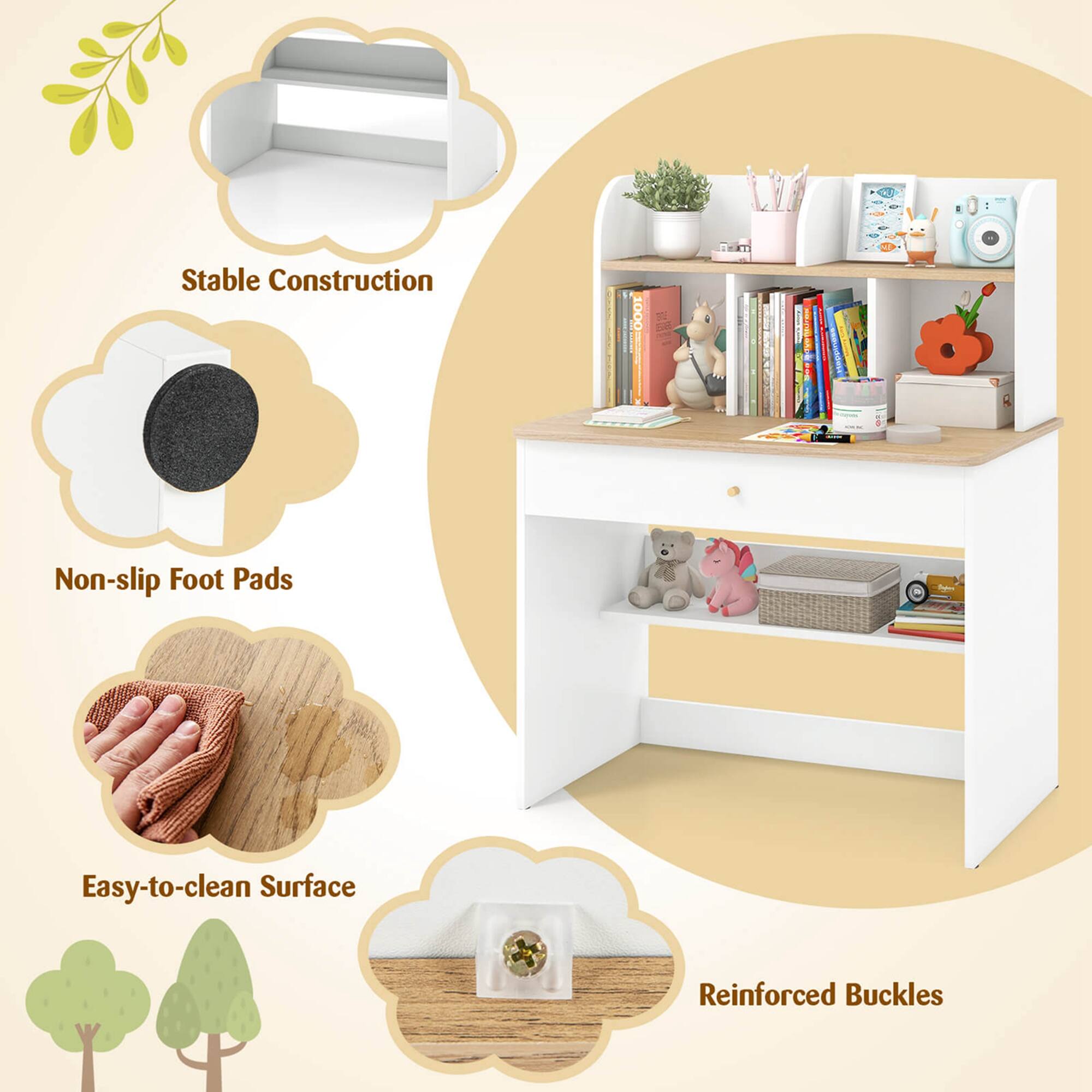 Stable Construction  
Non-slip Foot Pads  
Easy-to-clean Surface  
Reinforced Buckles