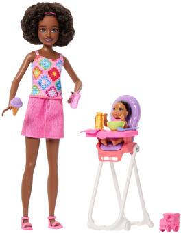 Mattel - Barbie Skipper Babysitters Inc. Playset with 2 Dolls & High Chair, Black - COLLECTIBLES - Multicolor