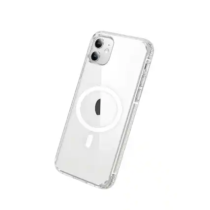 Front. Qixxronics - Magnetic Case for iPhone 11 Cellphone Magnetic Cover Shockproof Slim Phone Case - Clear.