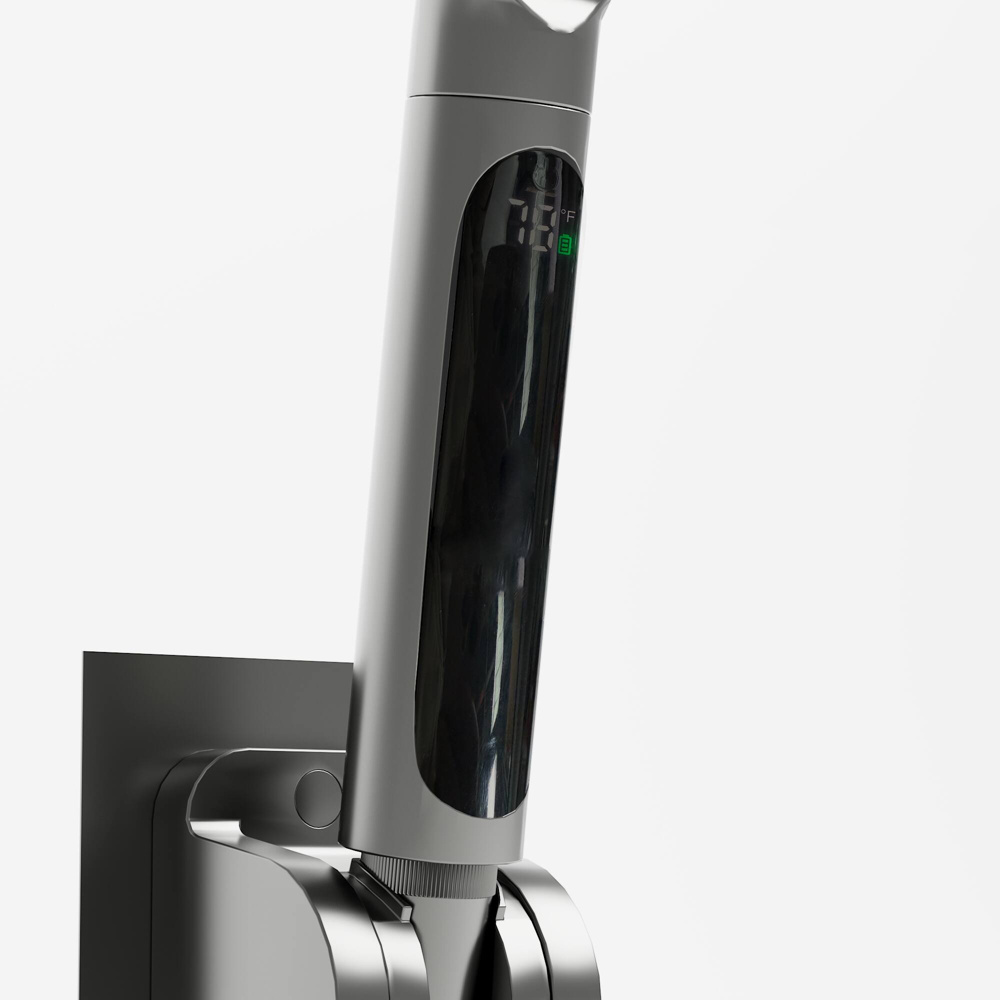 Alt View 4. Famapy - Gray Digital Shower Head - Handheld with Temperature Display & 4 Spray Modes, 59" Hose, Modern Bathroom Fixture - Gray.