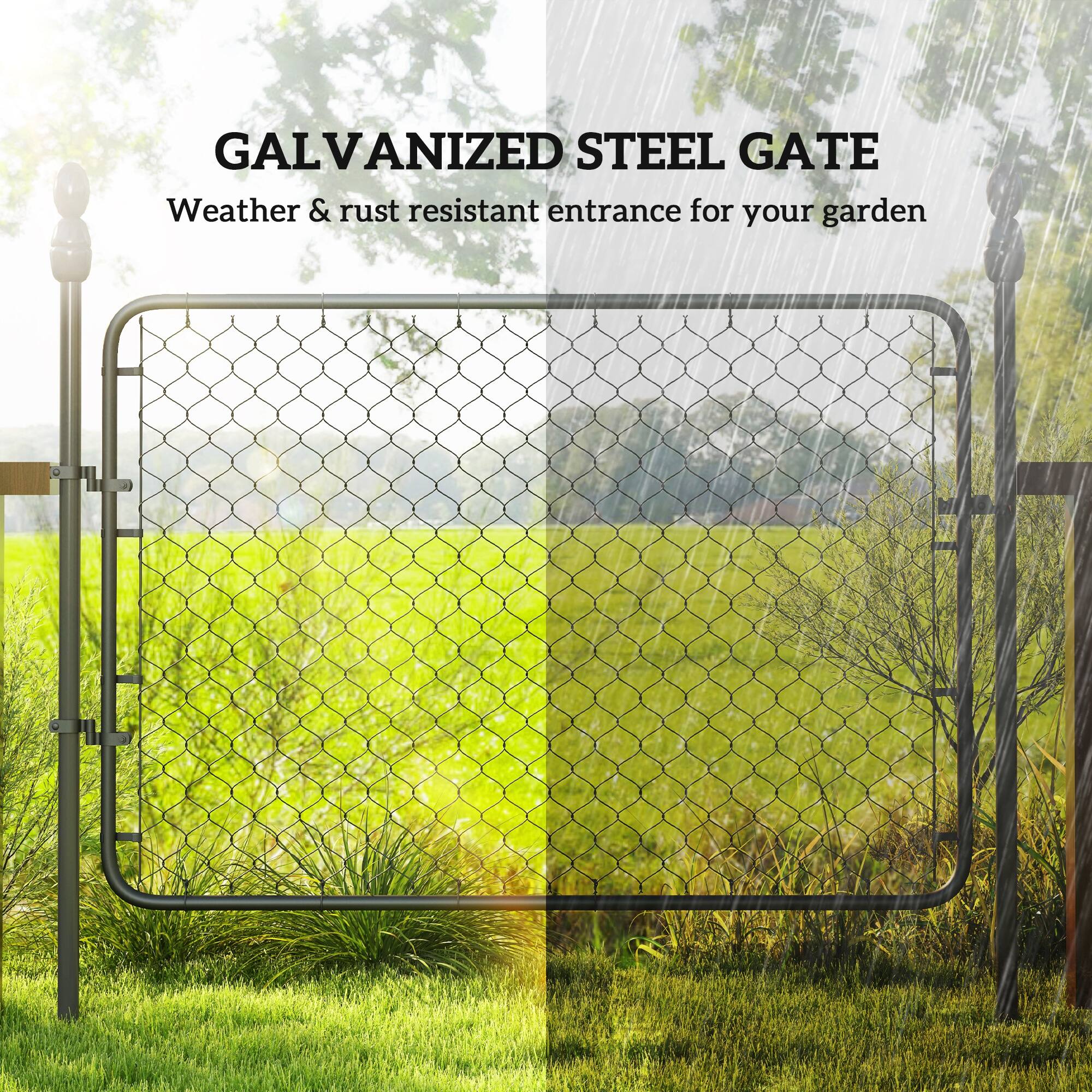 GALVANIZED STEEL GATE Weather & rust resistant entrance for your garden
