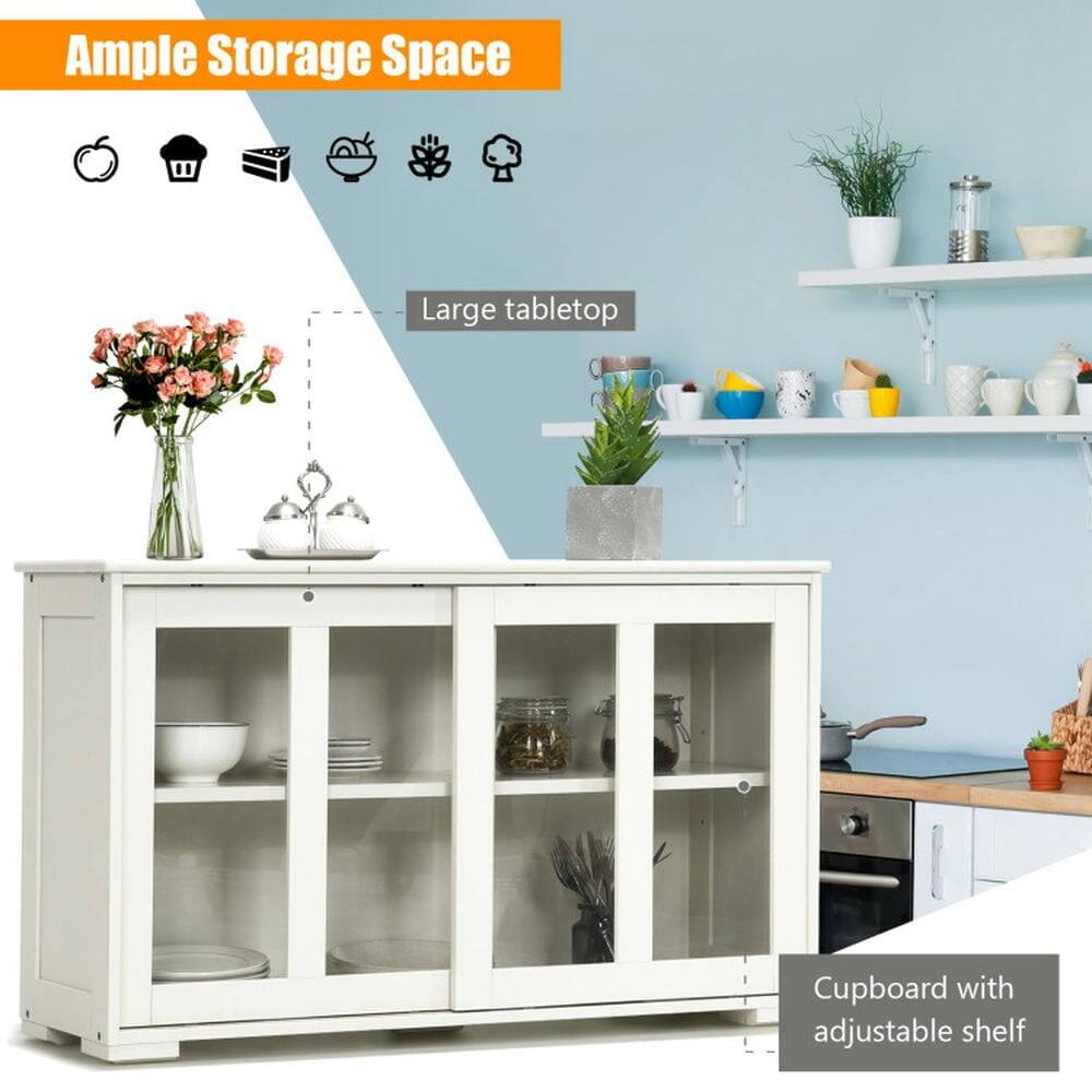 Ample Storage Space  
Large tabletop  
Cupboard with adjustable shelf