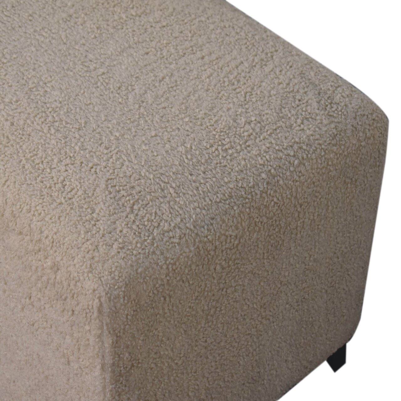 Alt View 2. Artisan Furniture - Artisan Furniture Bliss Cream BouclÃ© Ottoman, Upholstered, Cream - Cream.