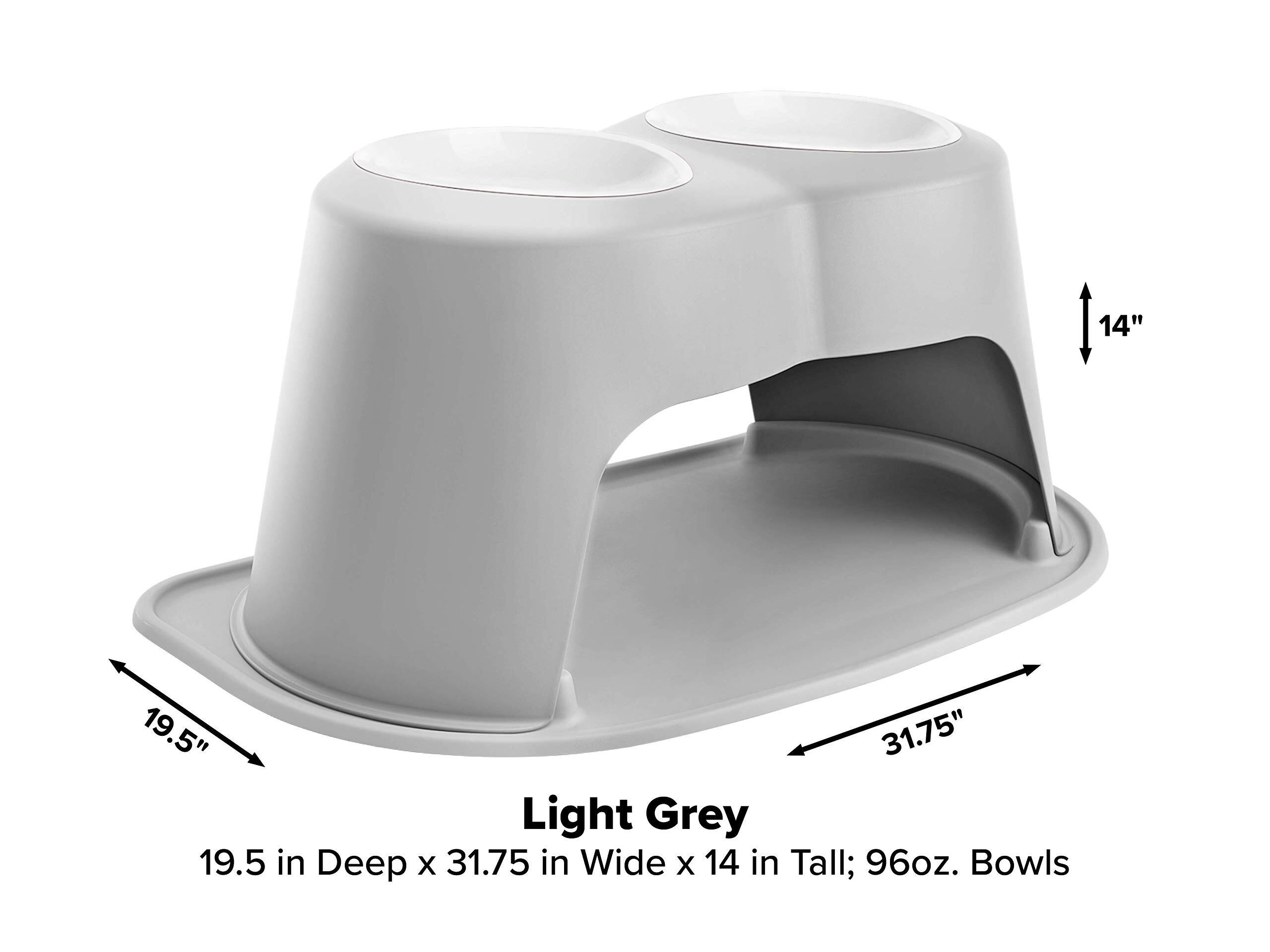14"  
19.5" 31.75" Light Grey  
19.5 in Deep x 31.75 in Wide x 14 in Tall; 96oz. Bowls