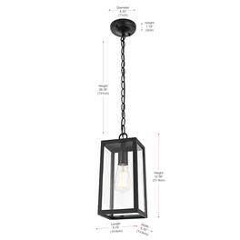 Elegant Lighting - Veda 13 inch Outdoor Pendant in Black - Black And Clear