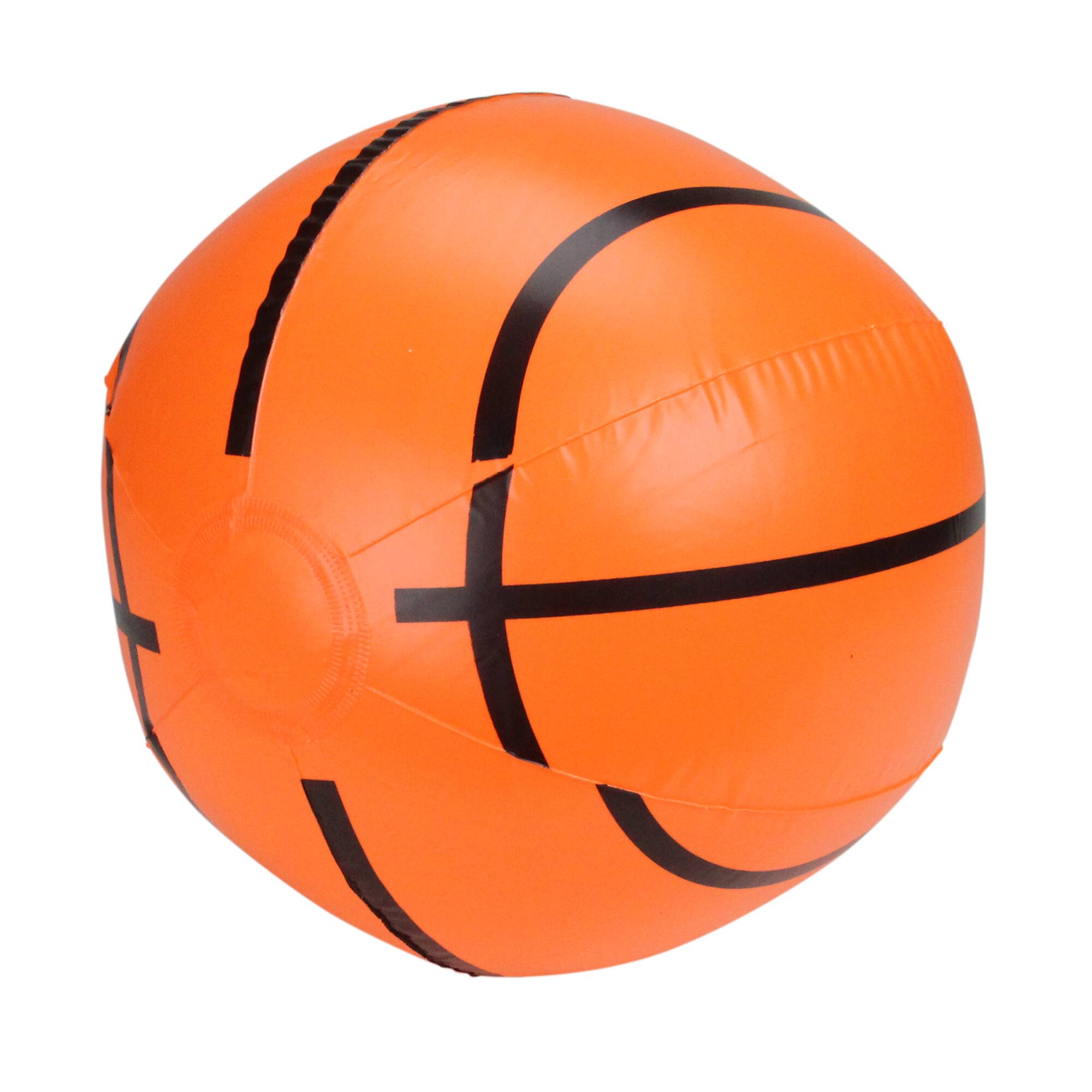 Pool Central - Inflatable 6-Panel Beach Basketball - 16" - Orange