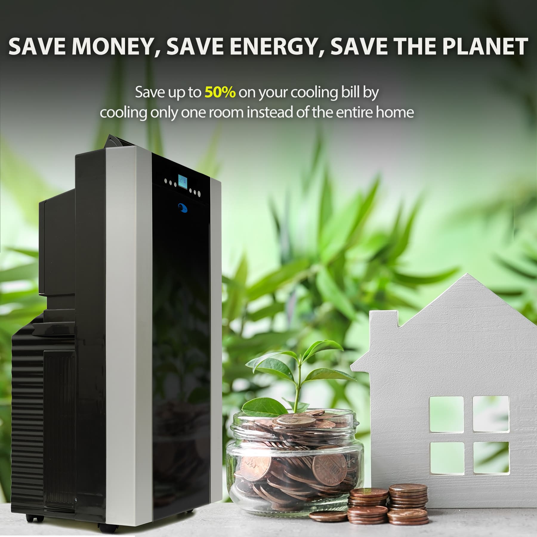 Alt View 12. Whynter - ARC-14SH 14,000 BTU (9,200 BTU SACC) Dual Hose Cooling Portable Air Conditioner with Heater, up to 500 sq ft - Platinum/Black.