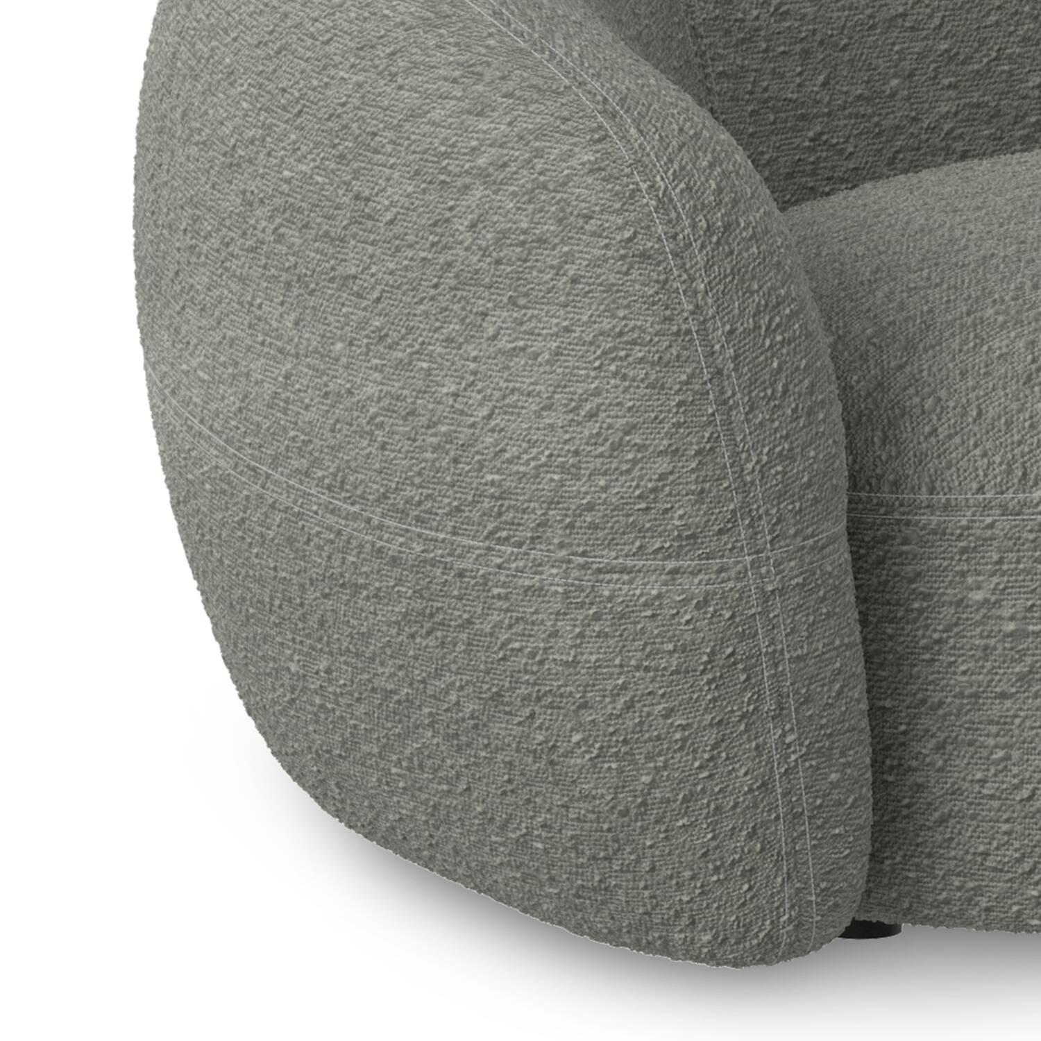 Alt View 4. Simpli Home - Sherri 89 inch Wide Contemporary Sofa in Stone Grey Boucle Performance Fabric - Stone Grey.