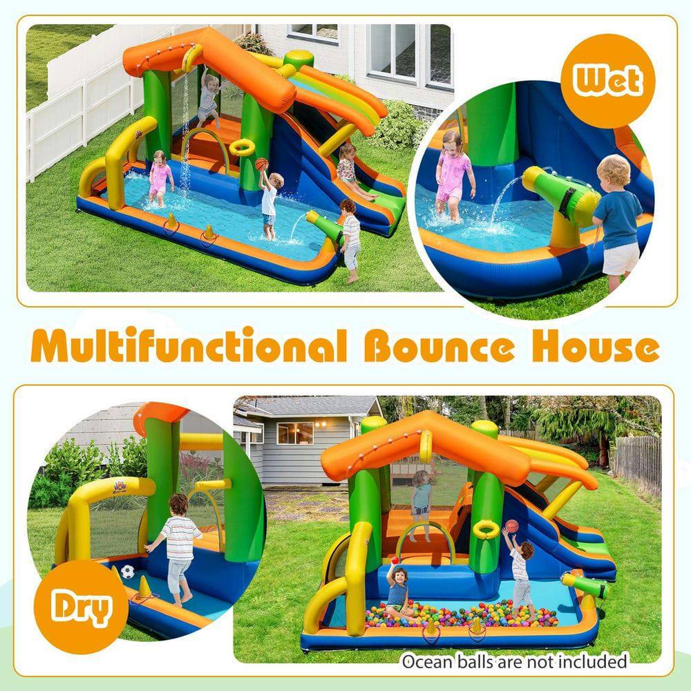 Wet Multifunctional Bounce House  
Dry Ocean balls are not included