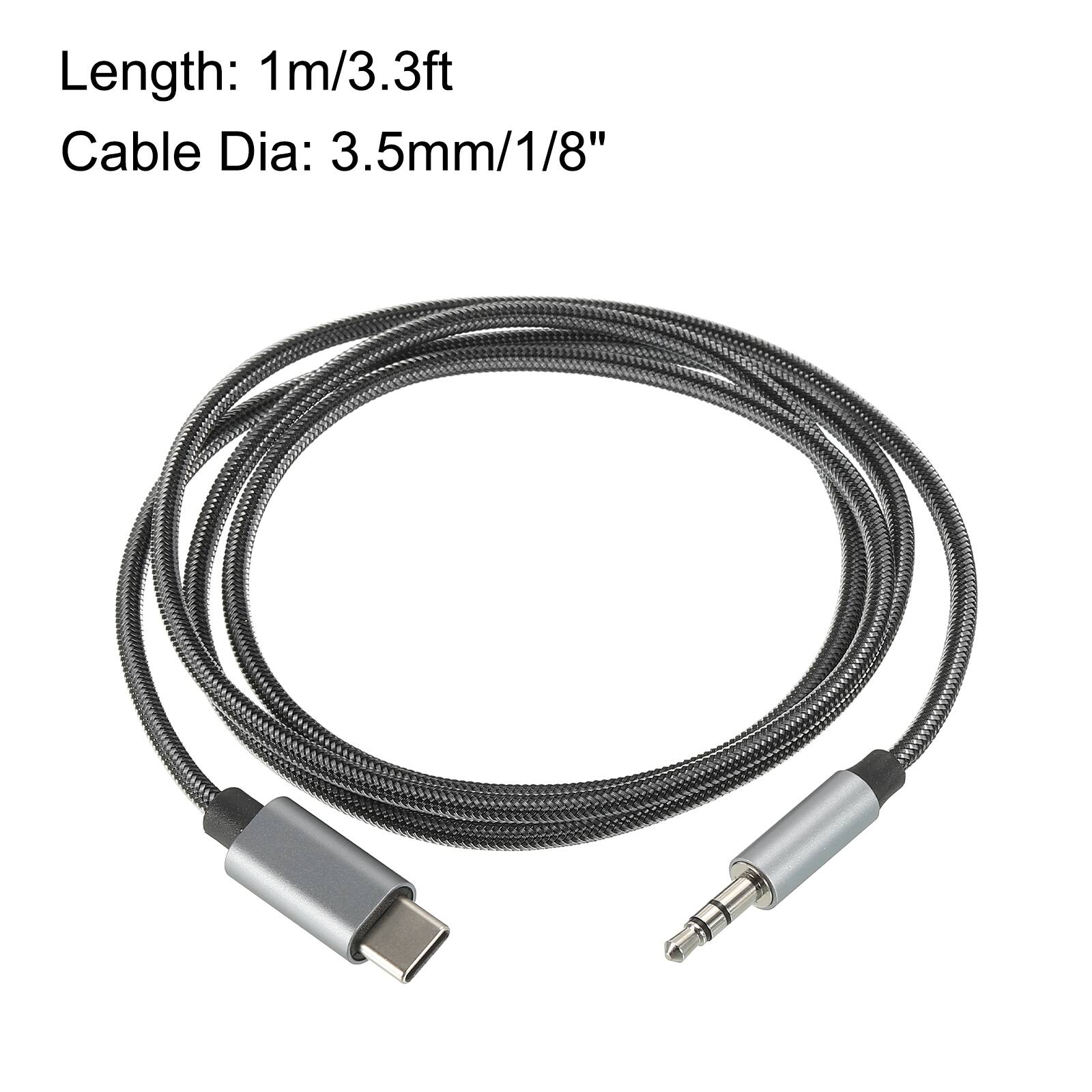 Length: 1m/3.3ft  
Cable Dia: 3.5mm/1/8"