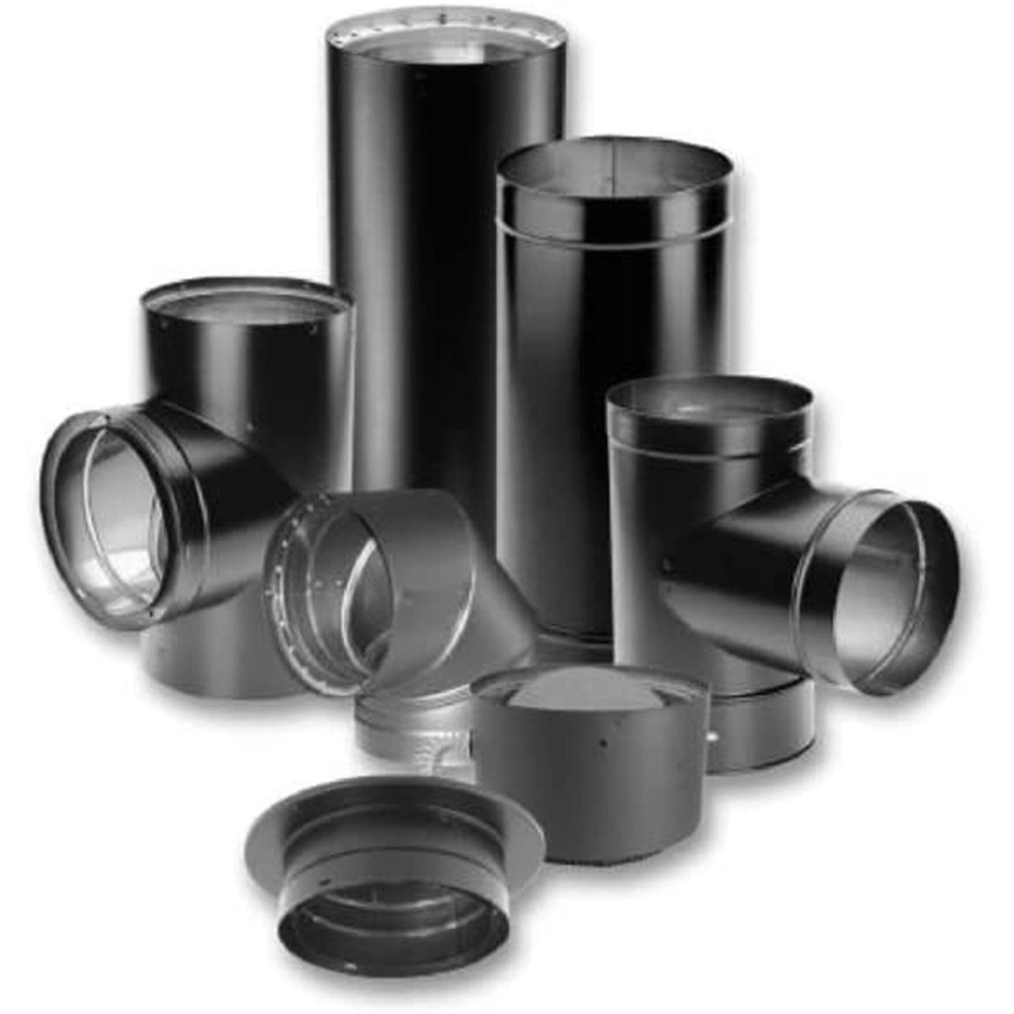 Alt View 7. DuraVent - DuraVent DuraBlack 6" Stainless Steel Single Wall 45 Degree Elbow Stove Pipe - Black.