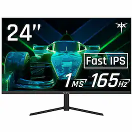 KTC - H24T09P 24 Inch Monitor 1080p 165Hz 144hz Monitor, 1ms GTG Fast IPS Computer Monitor, HDR, 125% sRGB, HDMI/DP, Eyecare - Black