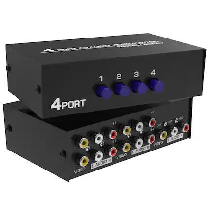 4 PORT AUDIO VIDEO SWITCH MODEL-404AV
4 PORT
1 2 3 4
VIDEO L AUDIO R VIDEO L AUDIO R VIDEO L AUDIO R VIDEO L AUDIO R
OUT OUT OUT OUT