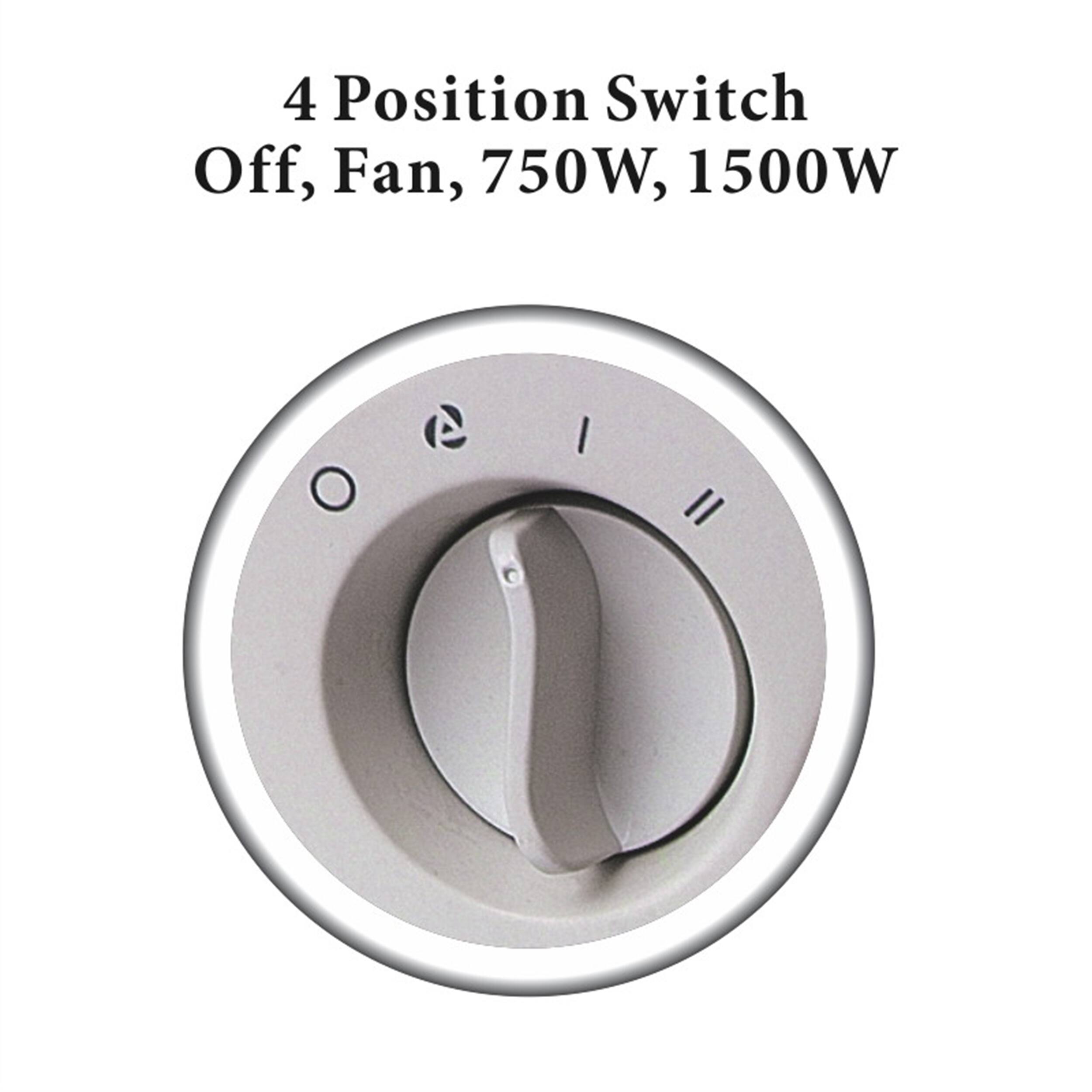 4 Position Switch Off, Fan, 750W, 1500W