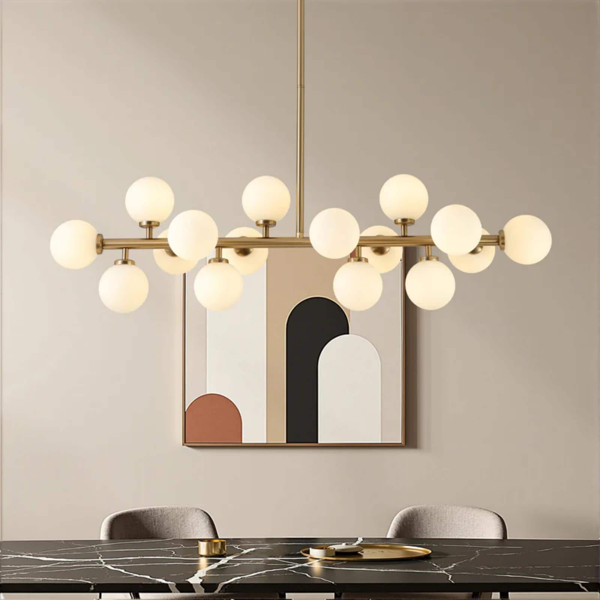 Siljoy Mid Century Modern 16 Light Brass Sputnik Pendant