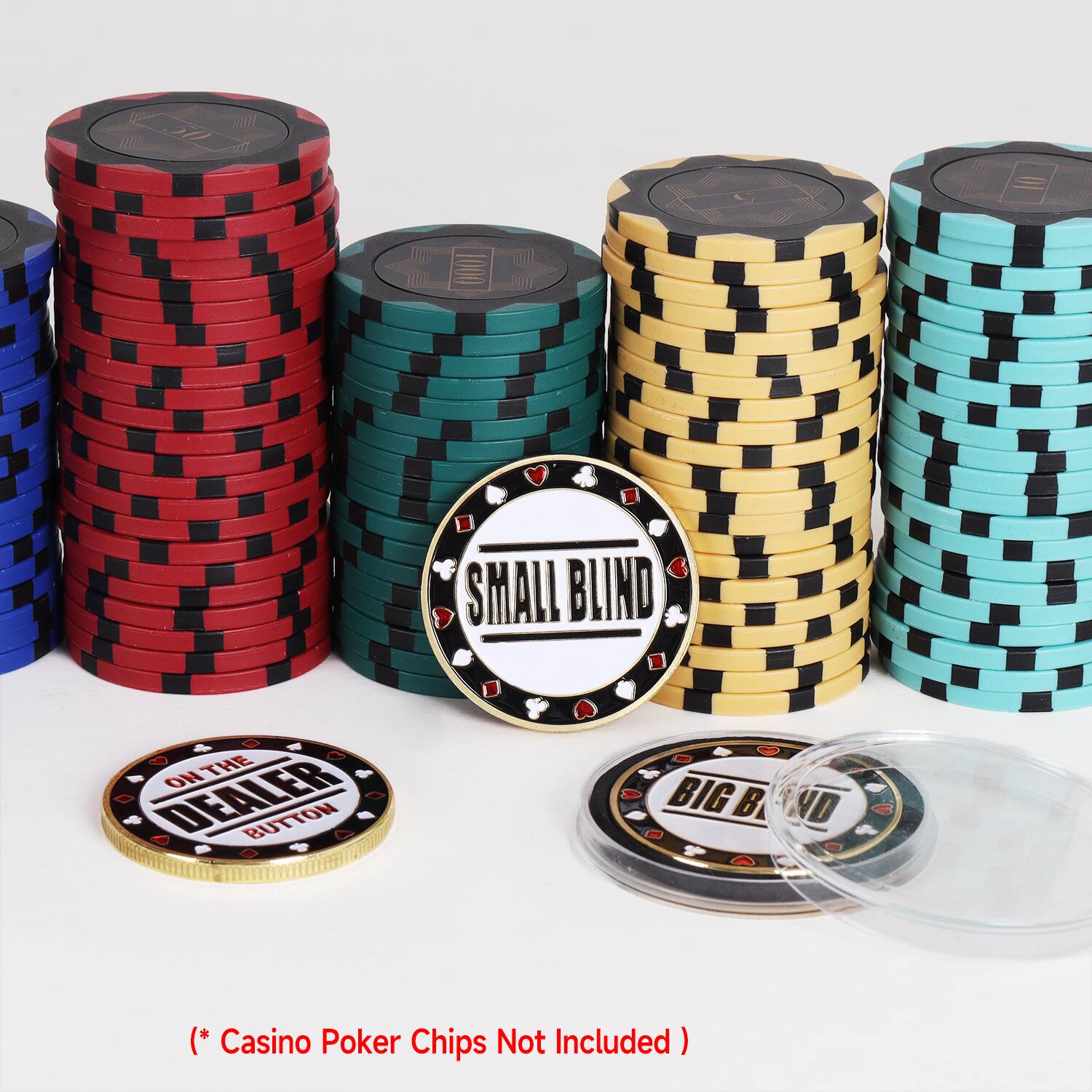 SMALL BLIND ON THE DEALER BUTTON BIG BLIND * Casino Poker Chips Not Included )