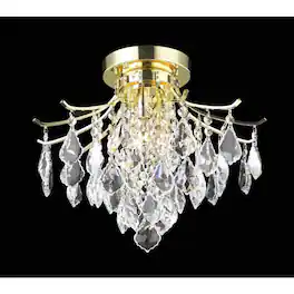 Living District - Amelia Collection Flush Mount D16in H12in Lt:3 Finish - Gold