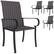 Front. Outsunny - of 4 Outdoor Wicker Dining Chairs with Armrest, Steel Frame - Brown.
