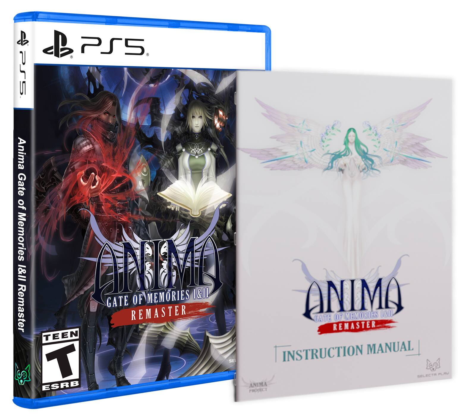PS5, Anima Gate of Memories 1&II, Remaster, TEEN, INSTRUCTION MANUAL, SELECTA PLN, ESRB, ANIMA PROJECT