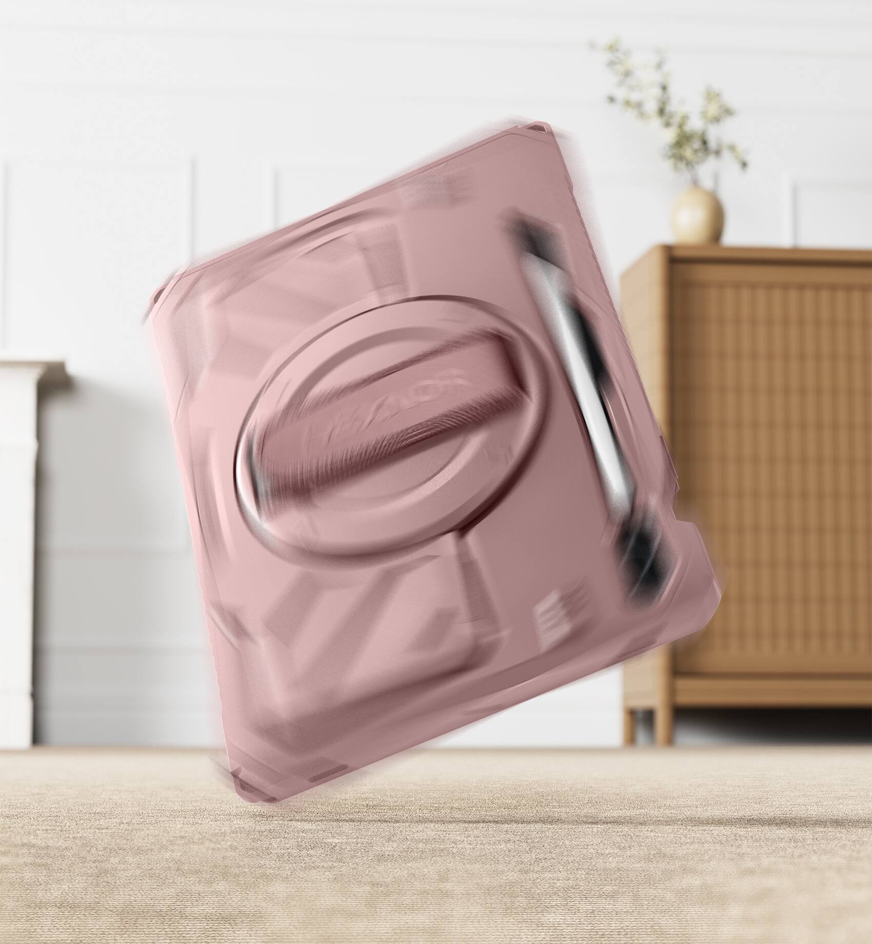 Angle. Dexnor - Case for Samsung Galaxy Tab S10+ Plus/S9+ Plus with 360° Rotating Hand Strap, S Pen Holder, Shockproof Full-Body Cover - Peony Pink.