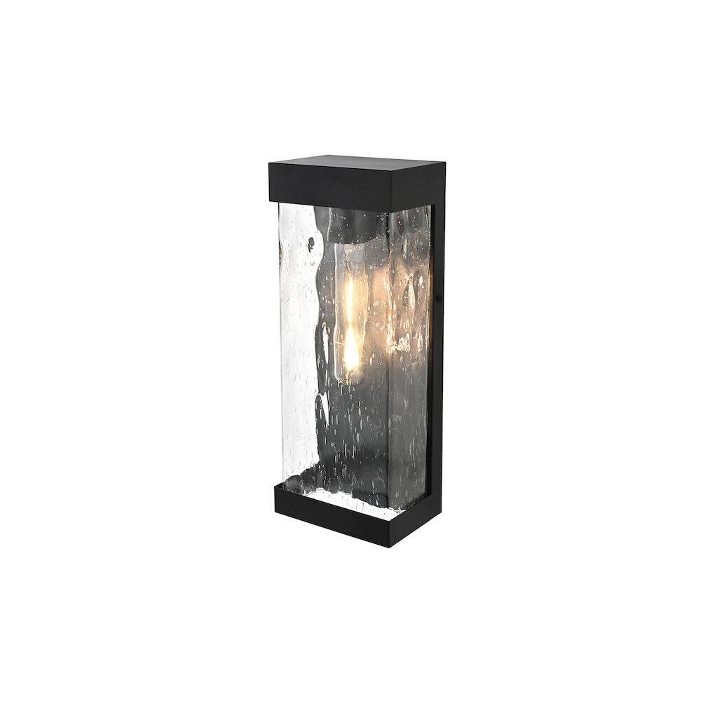Angle. Elegant Lighting - Thompson 7 inch Outdoor Pendant in Black - Black.