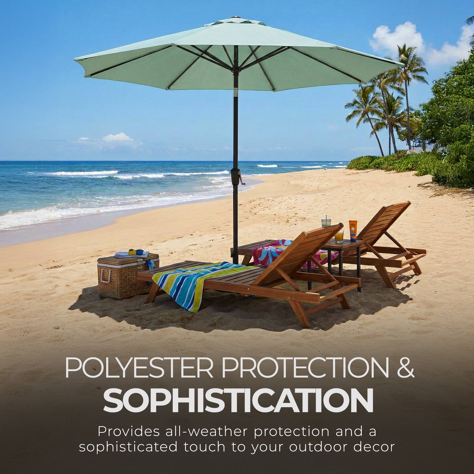 POLYESTER PROTECTION & SOPHISTICATION  
Provides all-weather protection and a sophisticated touch to your outdoor decor