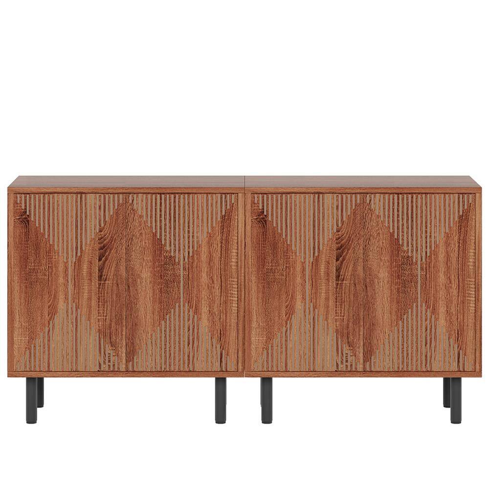 Front. Kadyn - Kadyn Sideboard Buffet Cabinet,Kitchen Storage Cabinet Modern, 59" Wood Storage Cabinet with Doors,Walnut - Walnut.