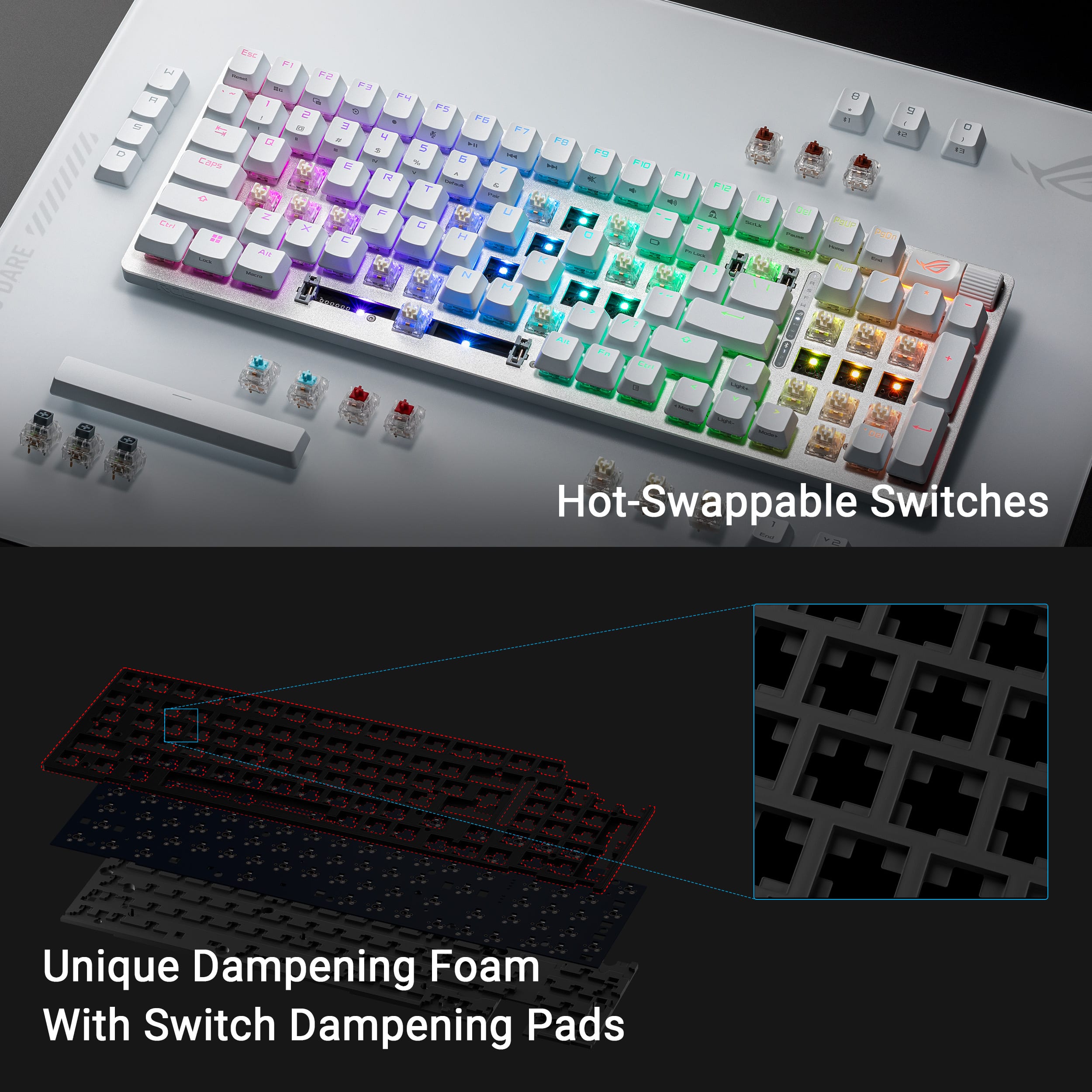 ROG Strix Scope II 96 Wireless ホワイト ROG Strix Scope II 96 Wireless Gaming Keyboard | Compact