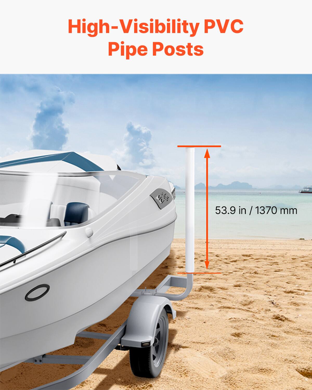 High-Visibility PVC Pipe Posts  
53.9 in / 1370 mm