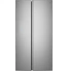 GE Profile - 36 in. Wide 24.1 Cu. Ft. Counter-Depth Side-By-Side Refrigerator with Dual-Dispense AutoFill Pitcher and CustomSize Ice - Stainless Steel