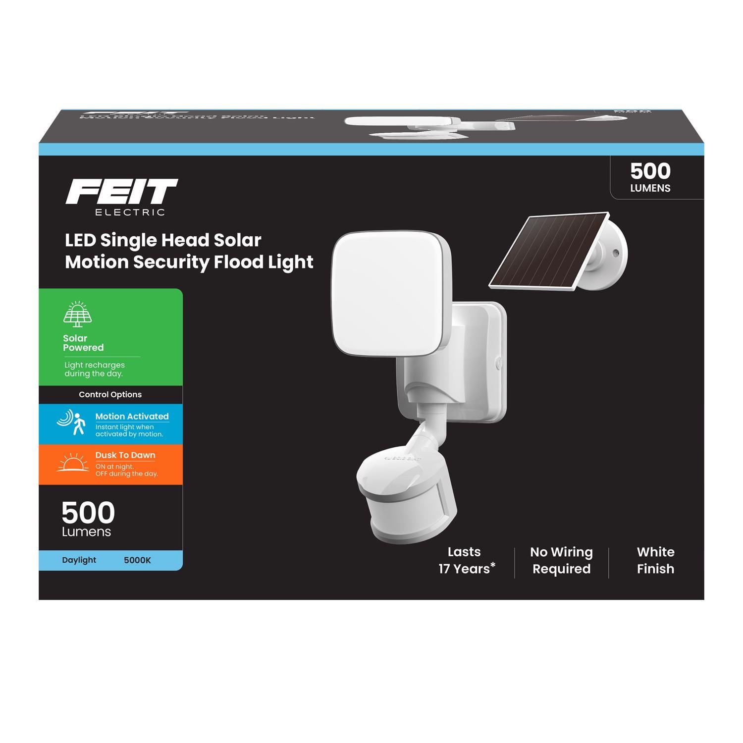 FEIT ELECTRIC - Feit LED Motion-Sensing Solar Powered LED White Security Floodlight