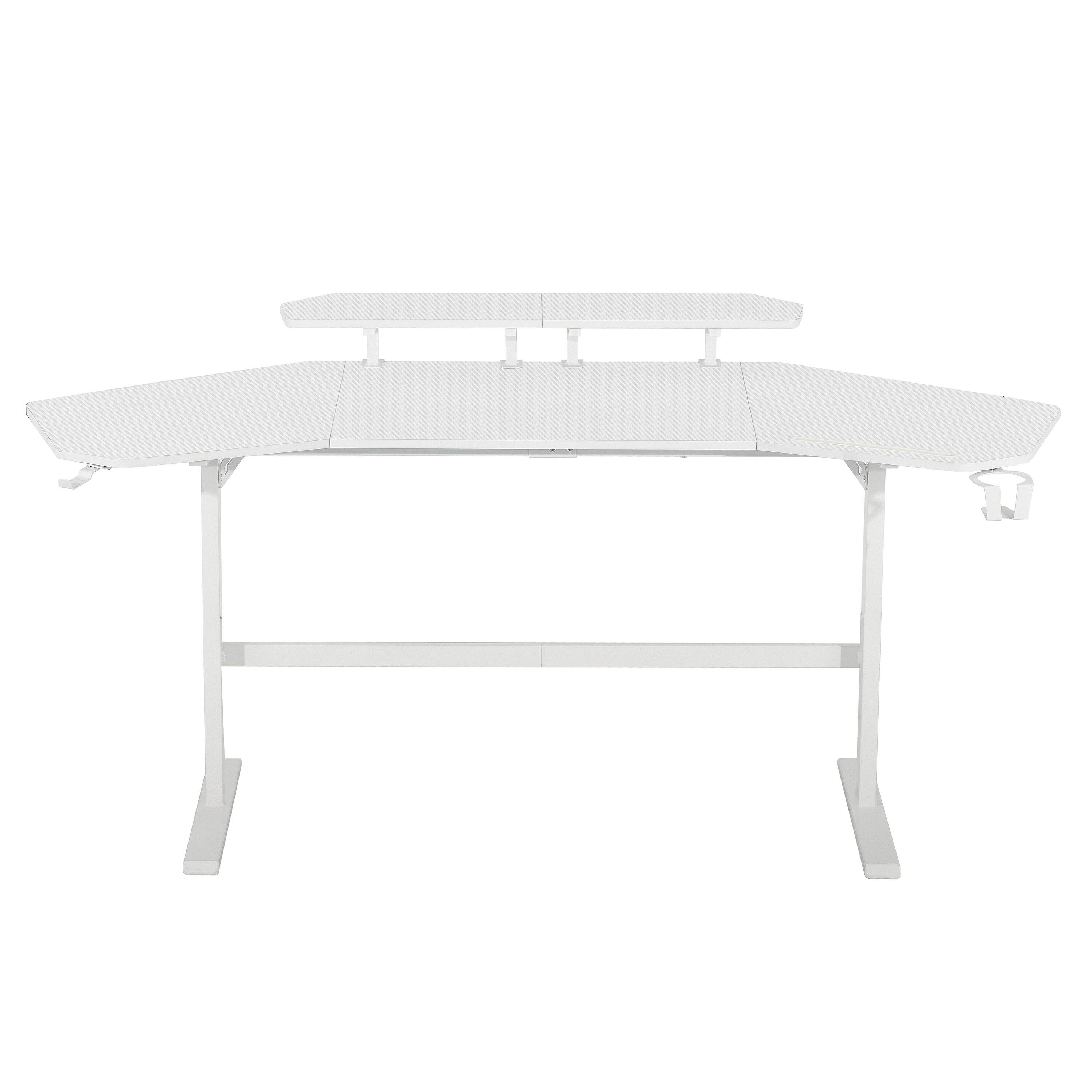 Angle. Techni Sport - Techni Sport Defender Gaming Desk with Shelves & Accessory Holder - 70.5"W - White - White.