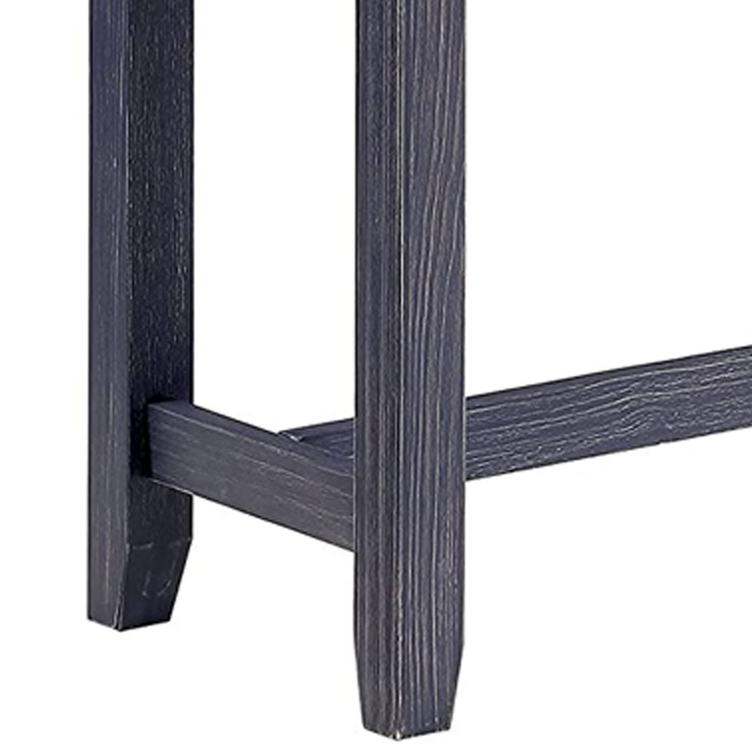 Alt View 3. Manhattan Lane - Eala 4 Piece Counter Height Table and Stool Set, Blue Wood, Gray Fabric - Antique Blue, Gray.