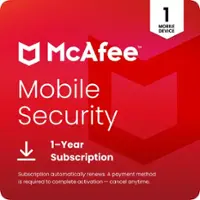 McAfee - Mobile Security (1-Device) Antivirus & Internet Security Software (1-Year Subscription with Auto-Renewal) - Android, Apple iOS, Chrome [Digital] - Front_Zoom