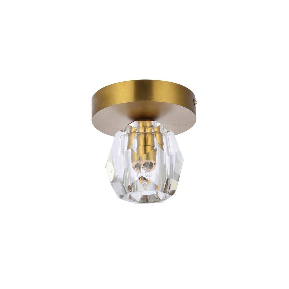 Alt View 3. Elegant Lighting - Eren 1 light gold flush mount - Gold.