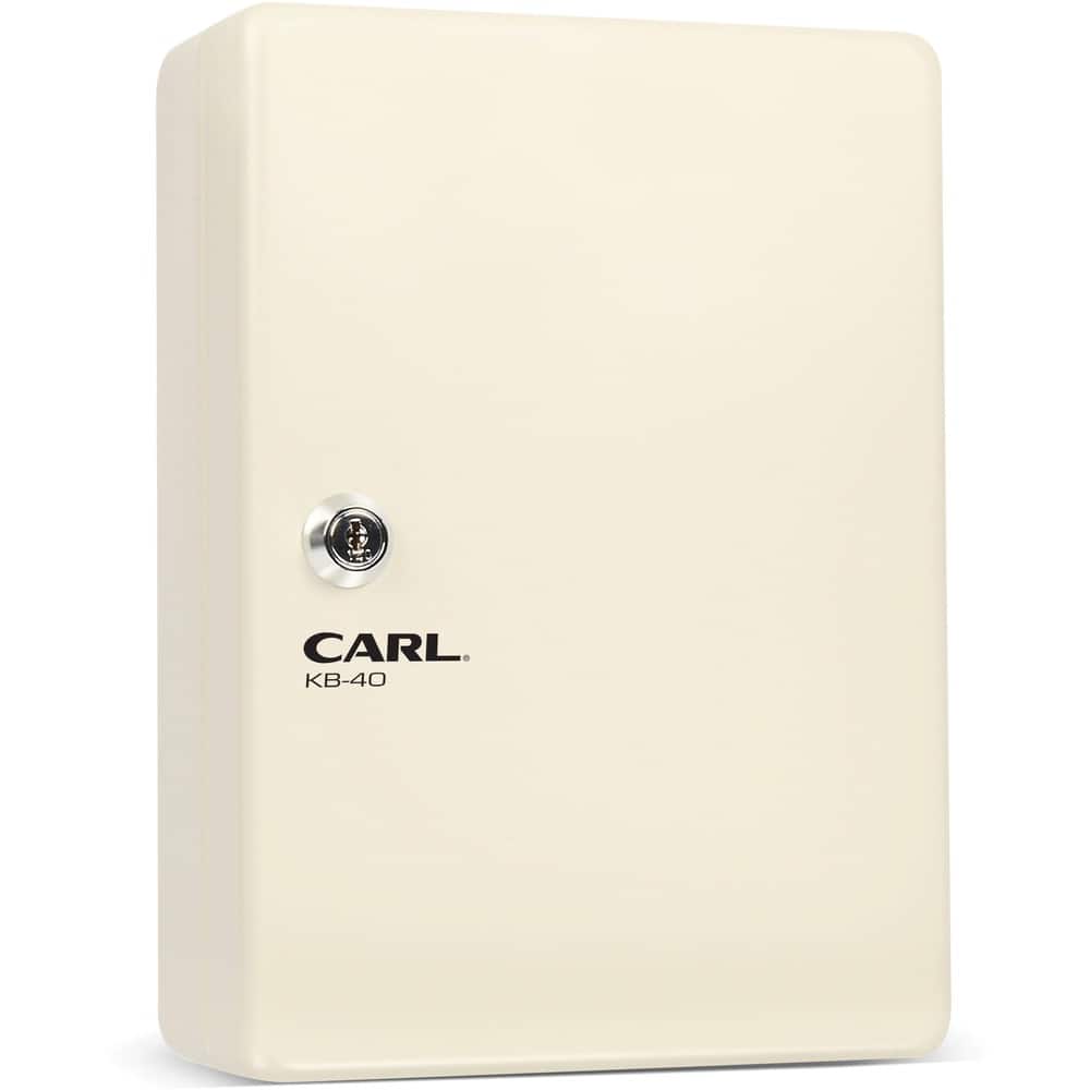 Carl - Steel Security Key Cabinet - 10.3" Length x 7" Width x 3.5" Height - Lockable, Wall Mountable - Ivory - Steel