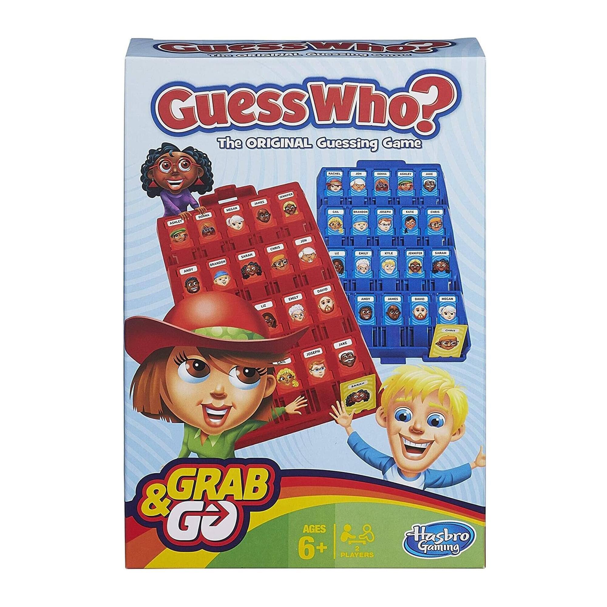 Guess Who?  
The Original Guessing Game  

Guess Who?  
Grab & Go  

Ages 6+  
Players 2  

Hasbro Gaming