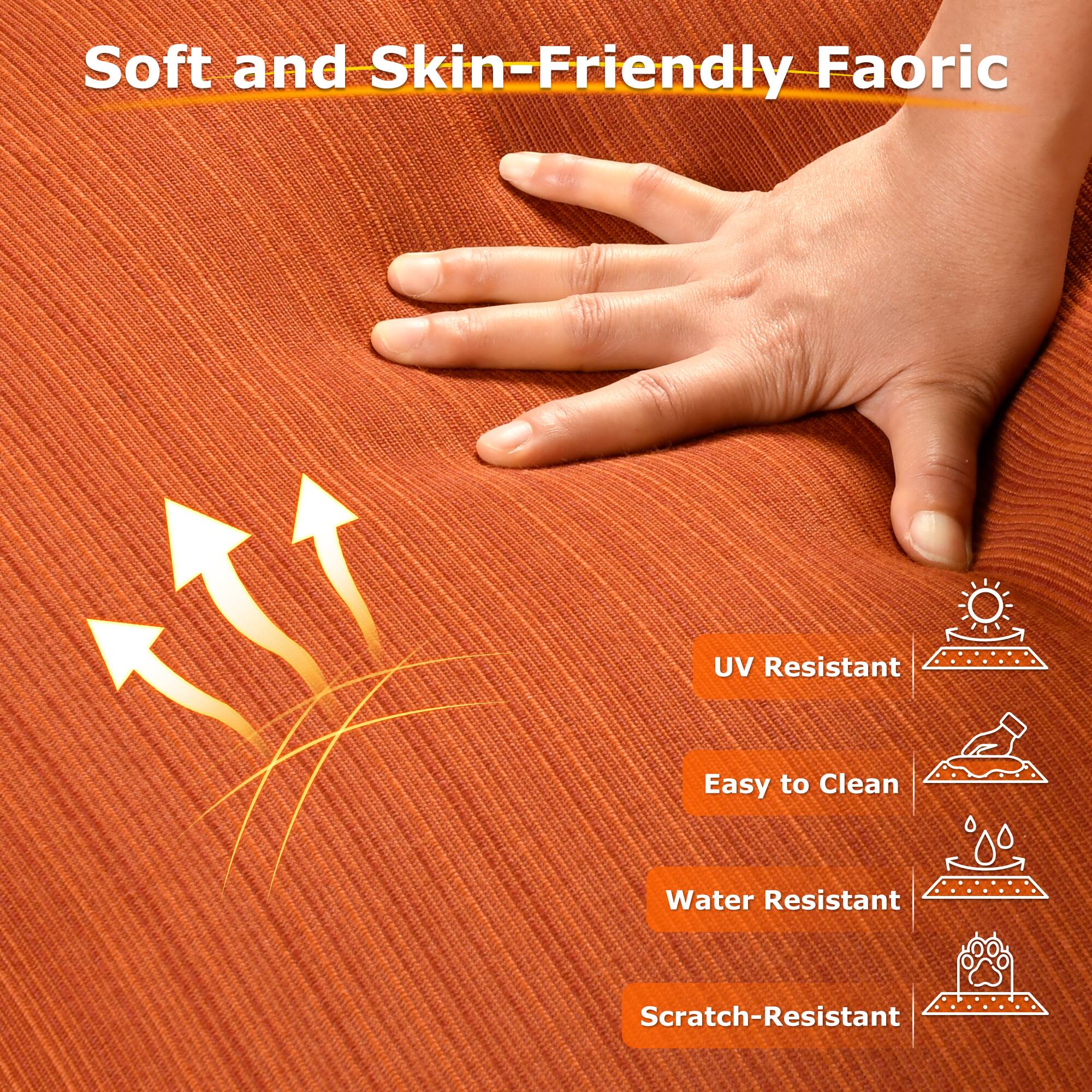 Soft and Skin-Friendly Faoric

- UV Resistant
- Easy to Clean
- Water Resistant
- Scratch-Resistant