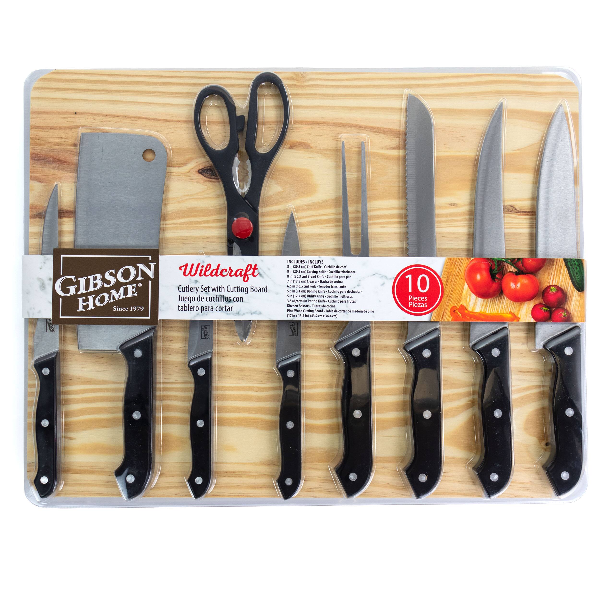 Wildcraft Cutlery Set with Cutting Board tablero para cortar
GIBSON HOME Since 1979
10 Pieces Piezas