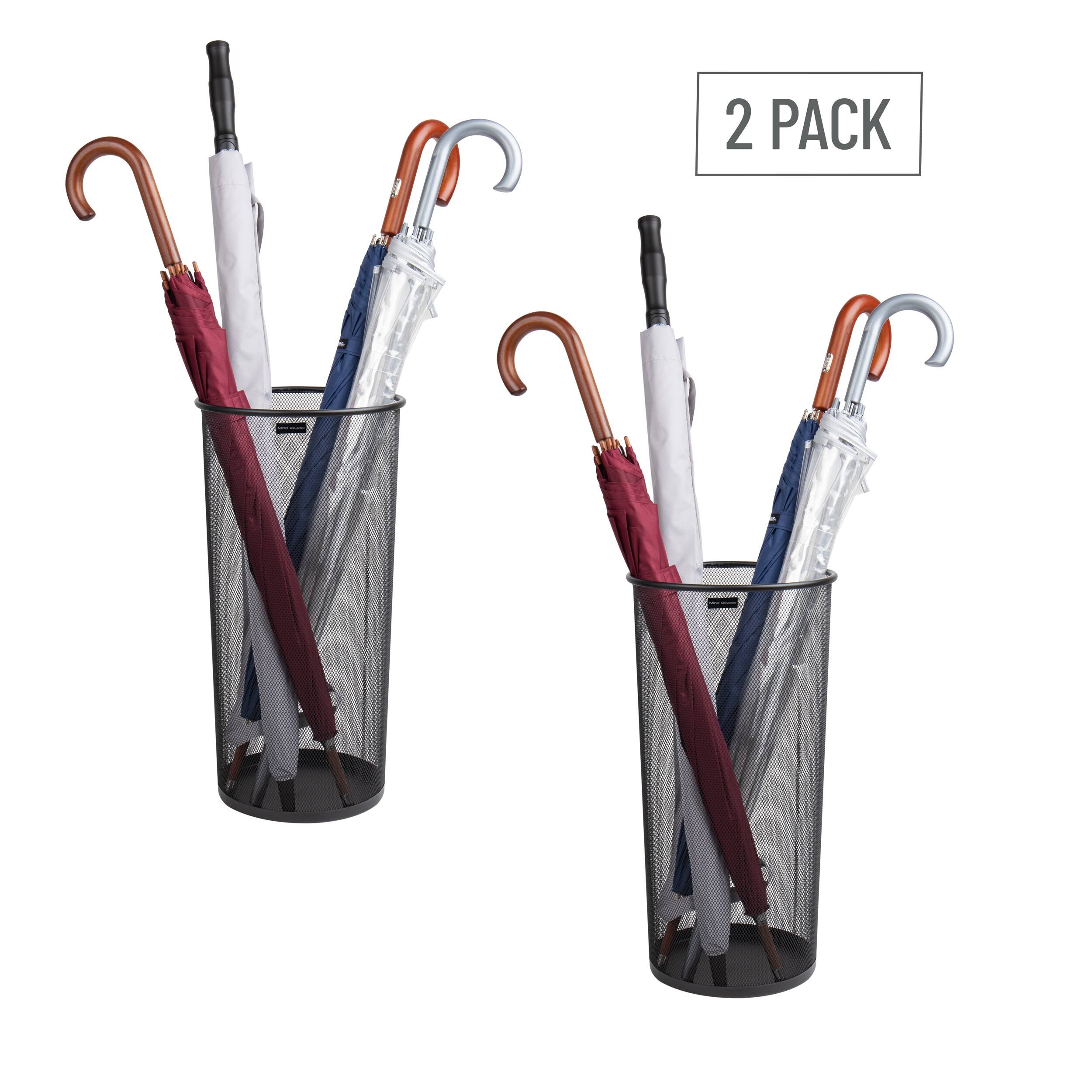 Alt View Zoom 17. Mind Reader - Umbrella Stand, Walking Cane, Wrapping Paper, Entryway, Metal Mesh, 10.25"L x 10.25"W x 19.5"H, Set of 2 - Black.