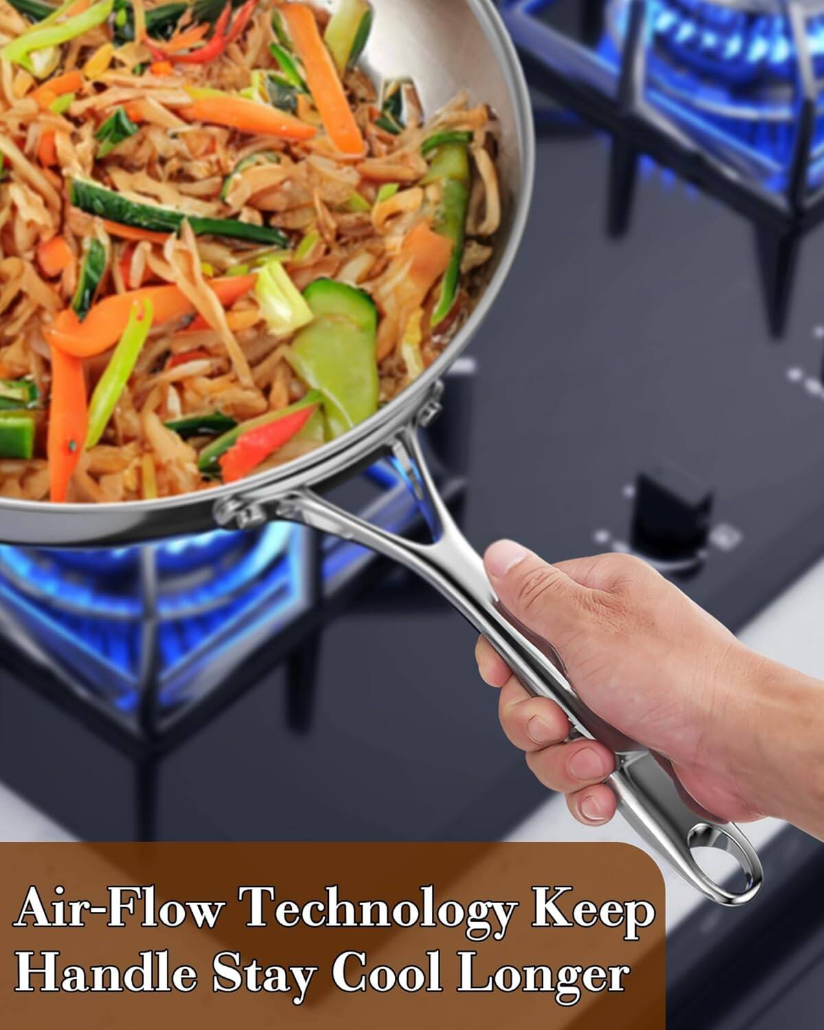 Air-Flow Technology Keep Handle Stay Cool Longer