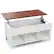 Alt View 17. Costway - Lift Top Coffee Table w/ Hidden Compartment and Storage Shelves Modern Furniture - White.