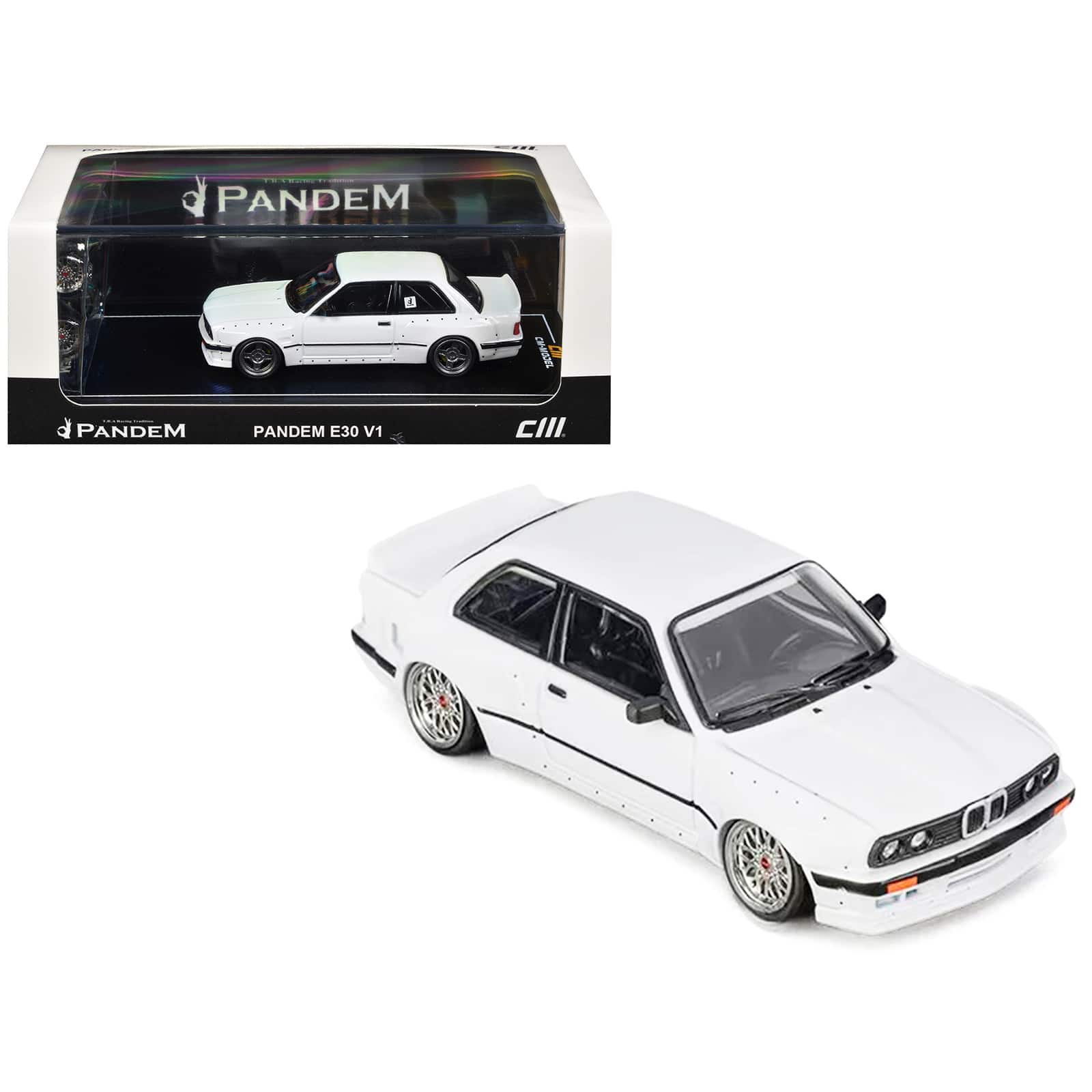 Pandem E30 V1 White with Extra Wheels 1/64 Diecast Model Car by CM Models price history on PriceWatchPro