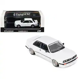 Pandem E30 V1 White with Extra Wheels 1/64 Diecast Model Car by CM Models